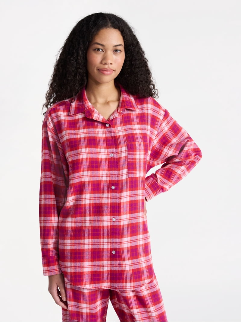 Plus Size Women's Flannel Nightshirt - 100% Cotton Button-Down Nightgown (Size 16-26) 5 thumbnail image