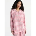 thumbnail image 1 of No Boundaries Sleepwear Cotton Flannel Button Down Shirt, Women’s, 1 of 5