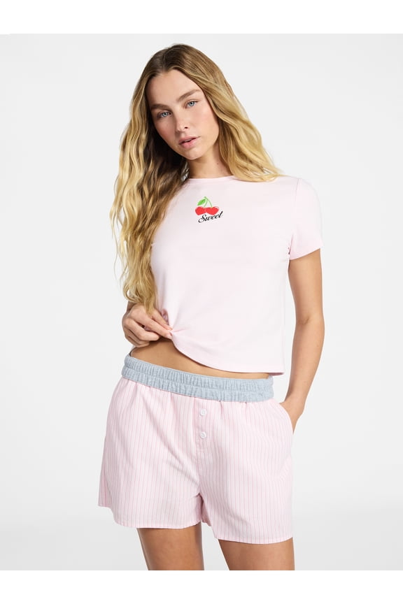 Sleepwear Graphic Baby Tee, Women's XS-XXL