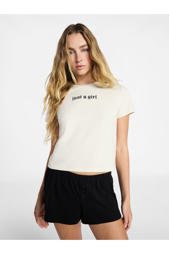 Sleepwear Graphic Baby Tee, Women's XS-XXL