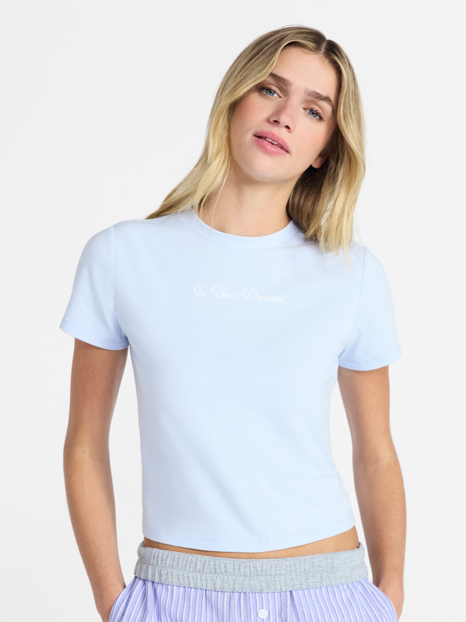 No Boundaries Sleepwear Graphic Baby Tee, Women's size XS - XXL