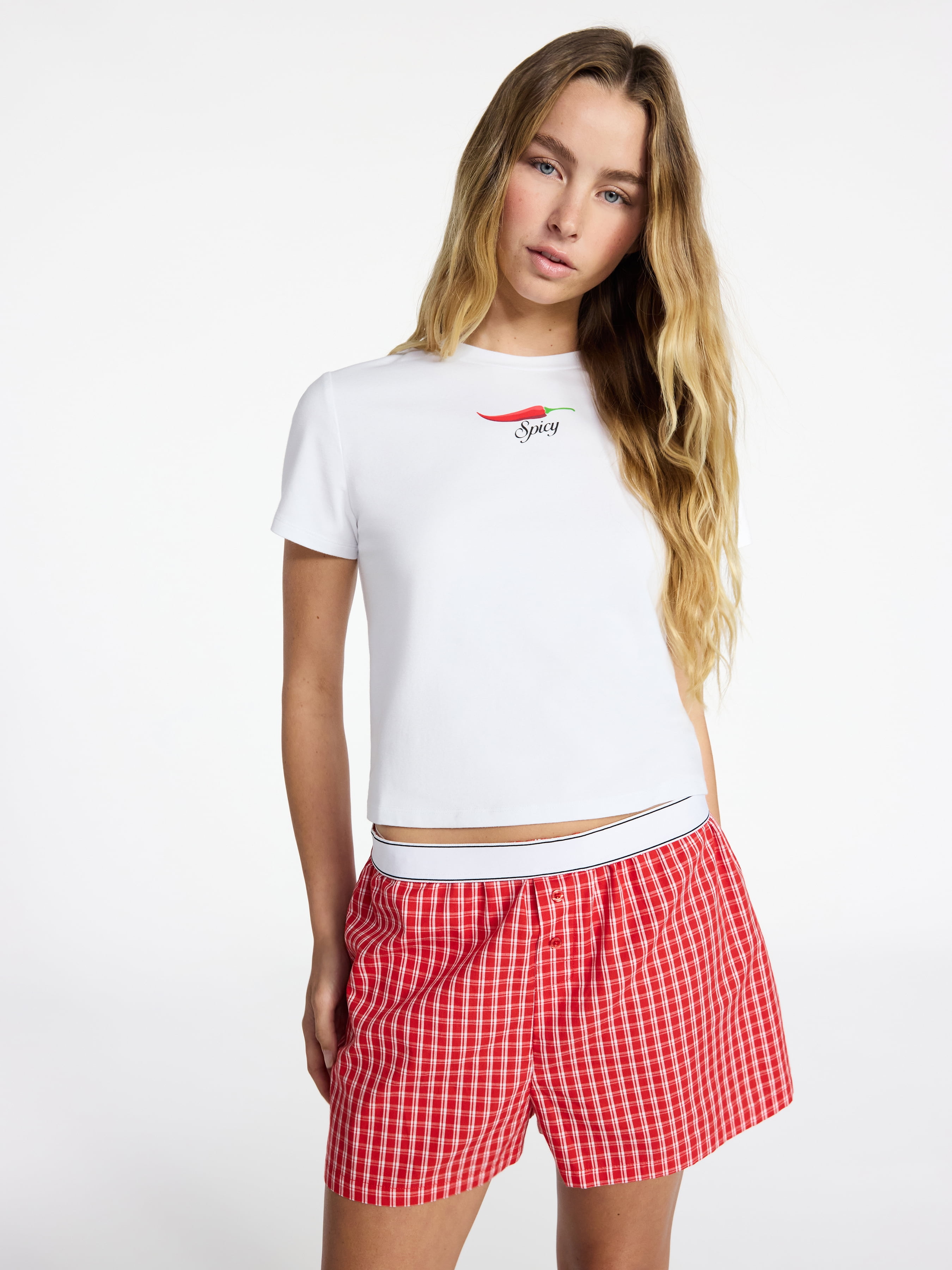 No Boundaries Sleepwear Graphic Baby Tee, Women's XS-XXL