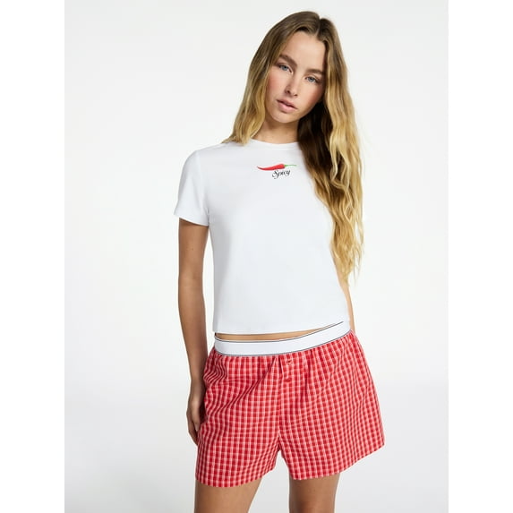 No Boundaries Sleepwear Graphic Baby Tee, Women's XS-XXL