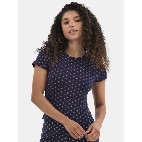 No Boundaries Sleepwear Pointelle Baby Tee, Women's, Sizes XS-XXL