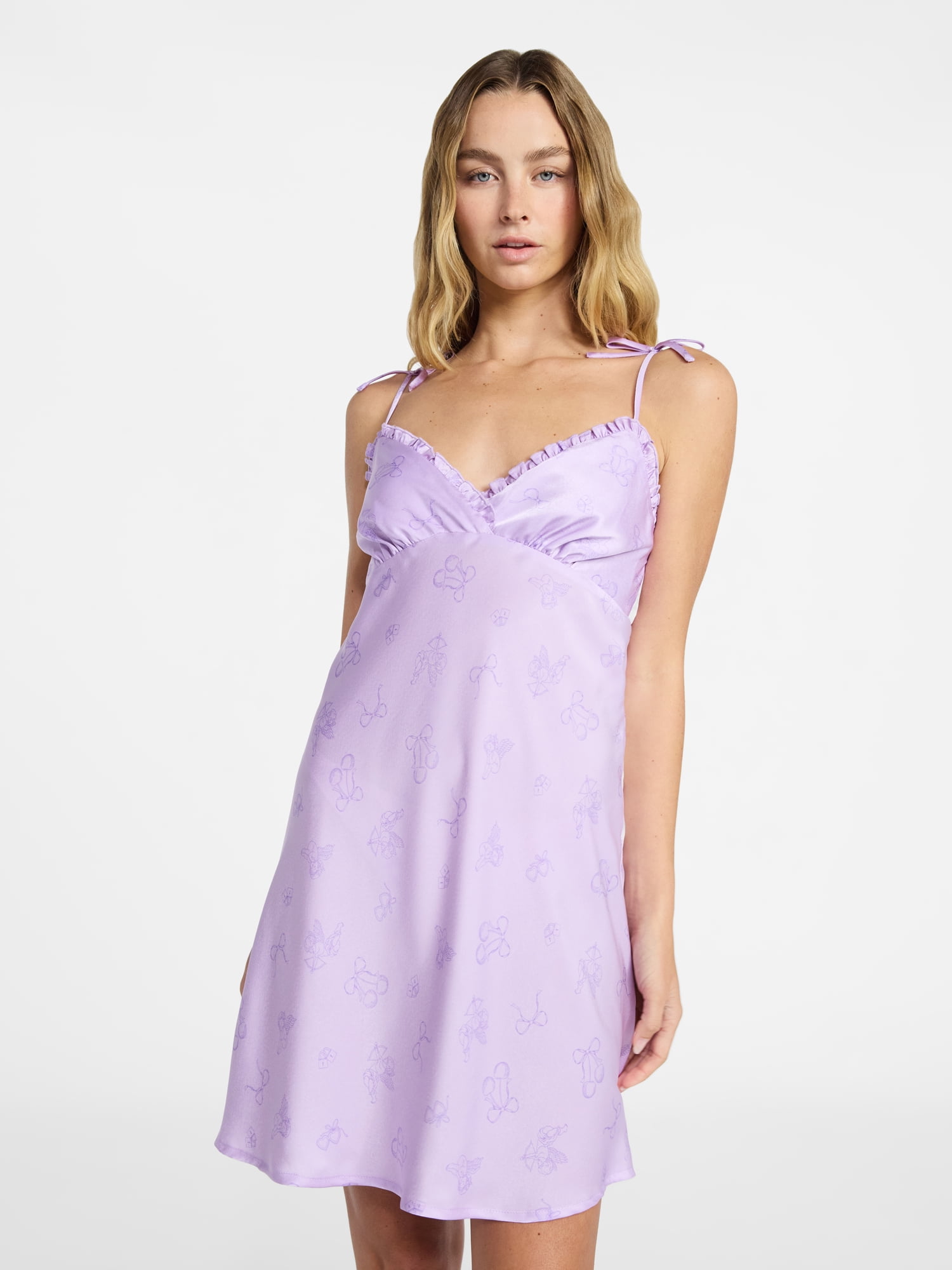 No Boundaries Sleepwear Slip Dress, Women's XS-XXL