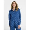 No Boundaries Sleepwear Woven Cotton Button-Down S
