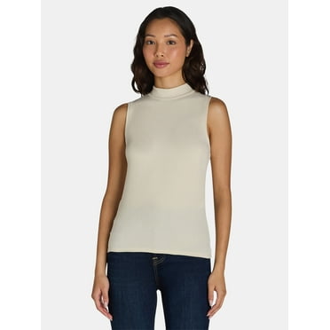 No Boundaries Sleeveless Mockneck Top, Women's
