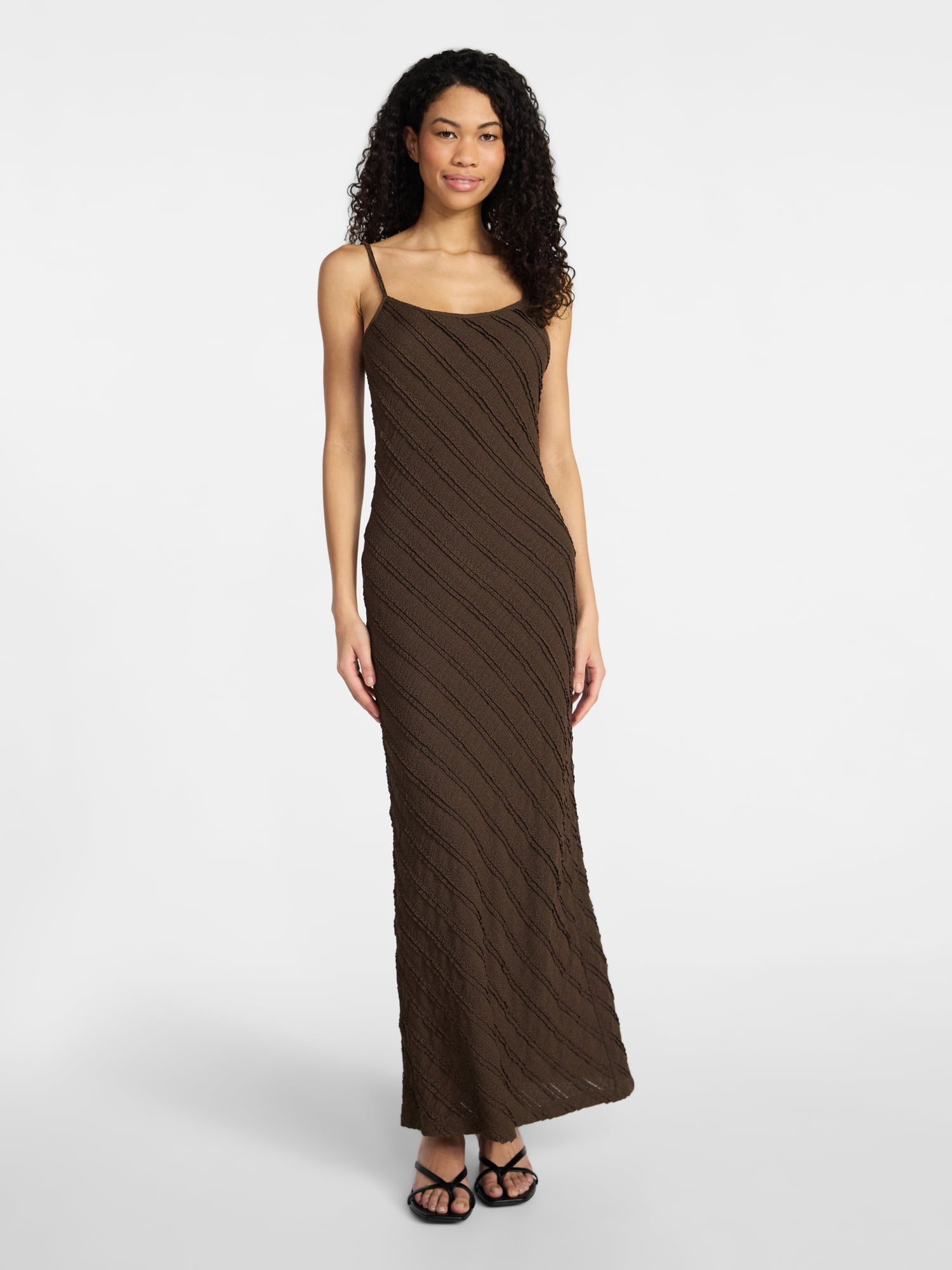 No Boundaries Sleeveless Ruffle Maxi Dress, Women's XXS-XXL