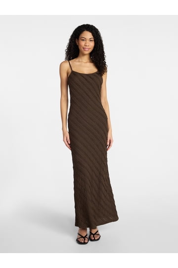 brown dress walmart Camielle Brown Maxi Dress - US 6