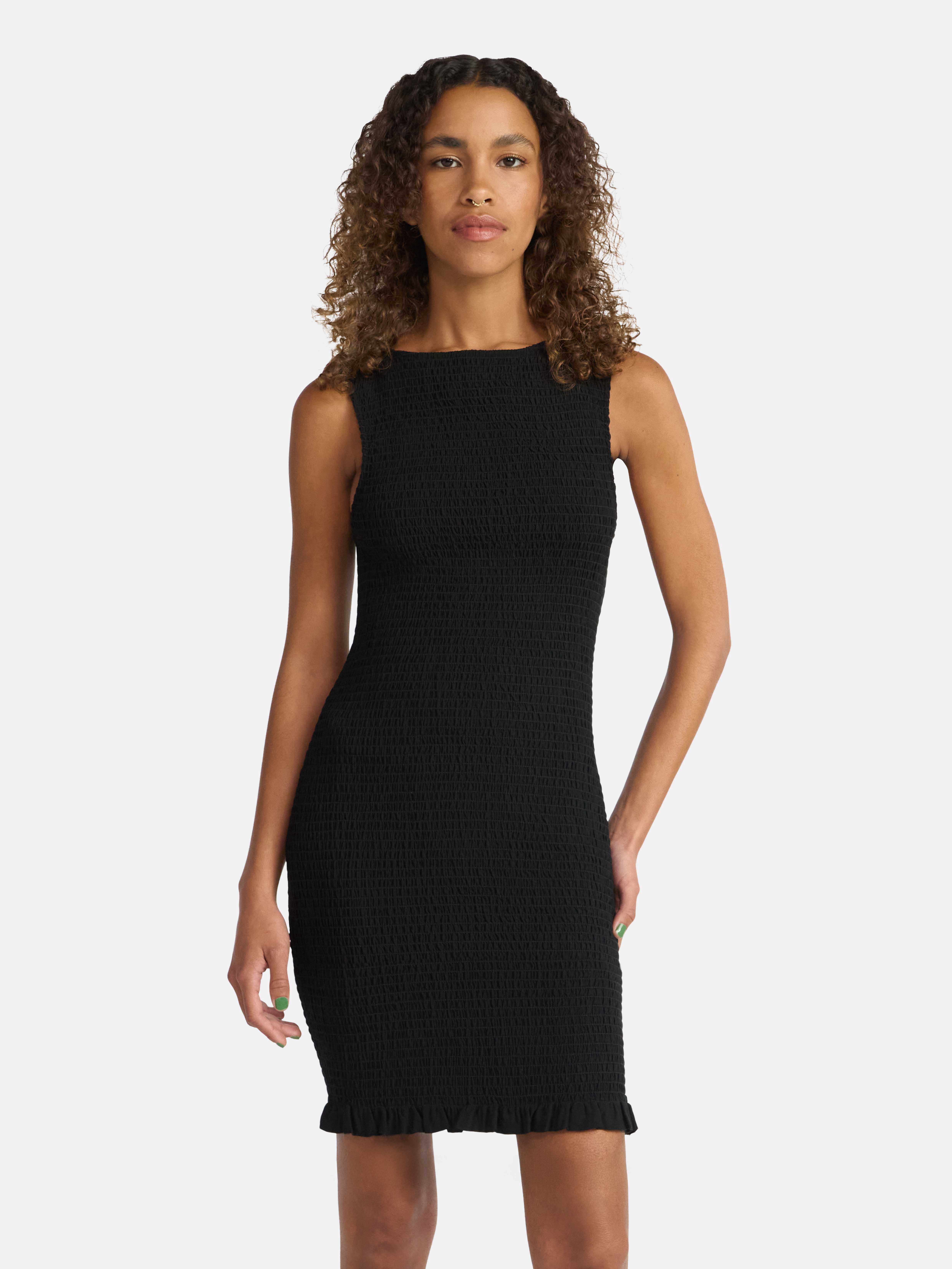 No Boundaries Sleeveless Smocked Mini Dress, Women's Sizes XXS-XXL