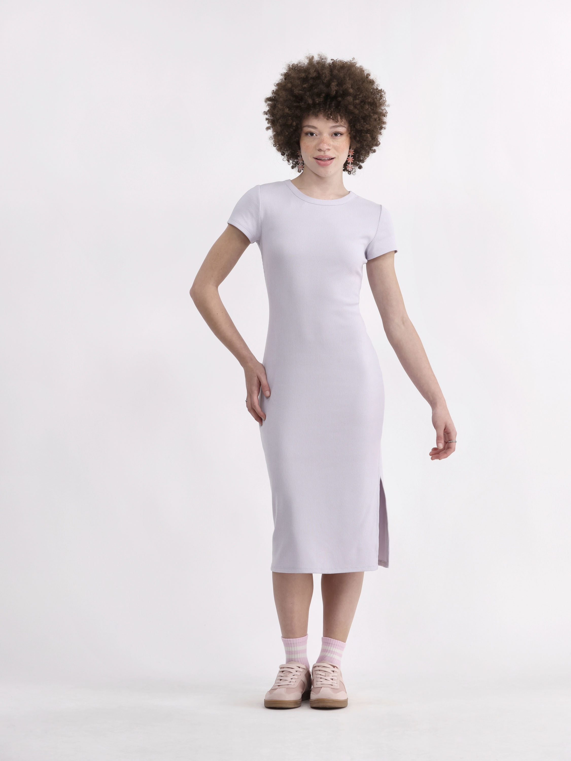No Boundaries Slit Midi Dress - women's Bodycon - Walmart.com