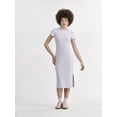 thumbnail image 1 of No Boundaries Slit Midi Dress with Short Sleeves, Women's XXS-XXL, 1 of 4