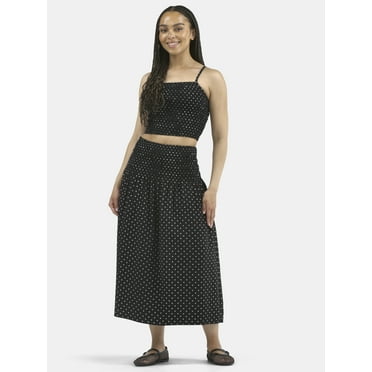 No Boundaries Smocked Cami Top and Maxi Skirt Set, 2-Piece, Women's