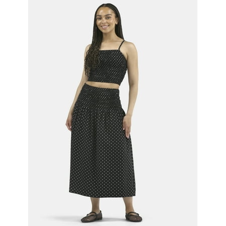 No Boundaries Smocked Cami Top and Maxi Skirt Set, 2-Piece, Women's