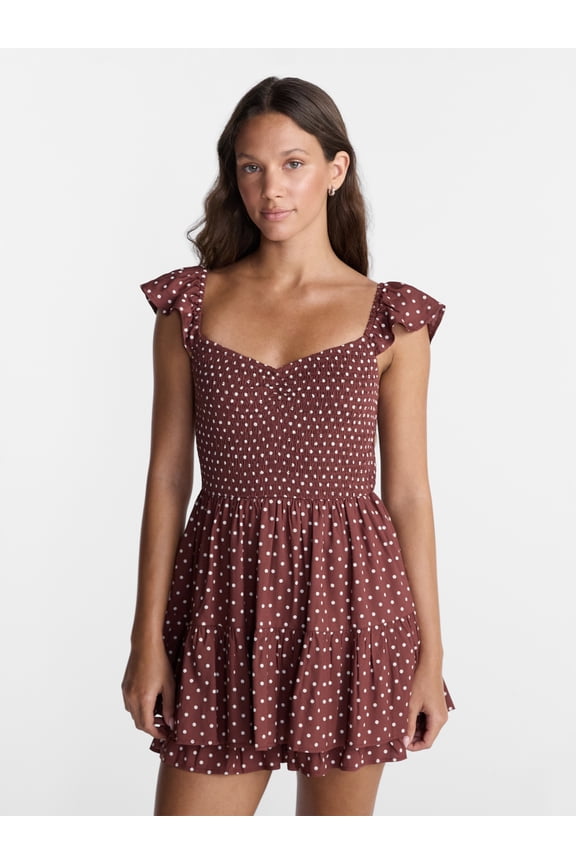 Smocked Romper with Flutter Sleeves, Women’s XXS-XXL