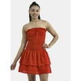 thumbnail image 1 of No Boundaries Smocked Ruffle Dress, Women's, 1 of 5
