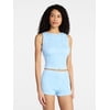 No Boundaries Smocked Tank Top and Shorts Set, 2-P