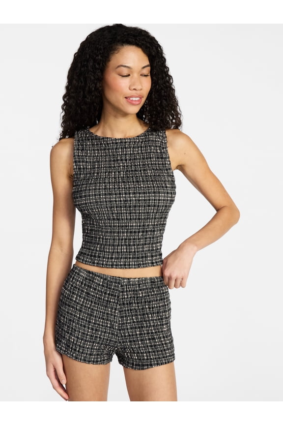 Smocked Tank Top and Shorts Set, 2-Piece, Women's XXS-XXL