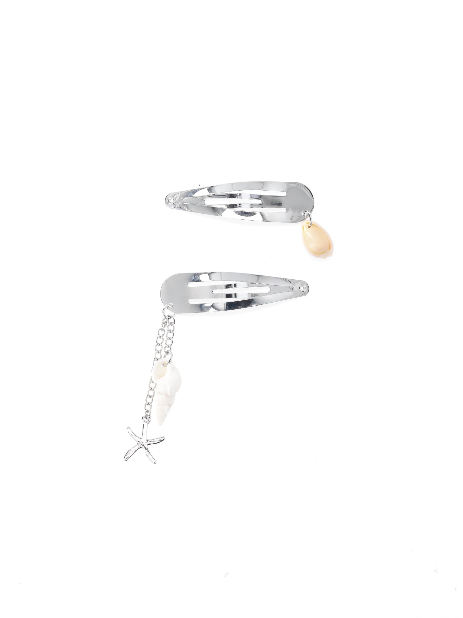No Boundaries Snap Clip with Charms, 2-Piece Set, Ivory