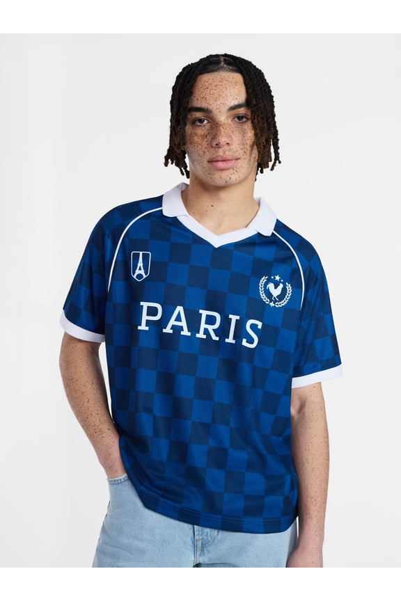 Soccer Jersey Mesh Tee with Short Sleeves, Men's XS-4XLT