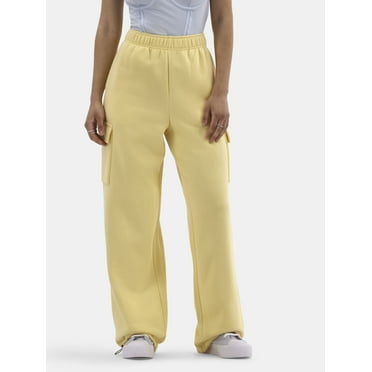 No Boundaries Soft Fleece Cargo Jogger Sweatpants, 29" Inseam, Women’s