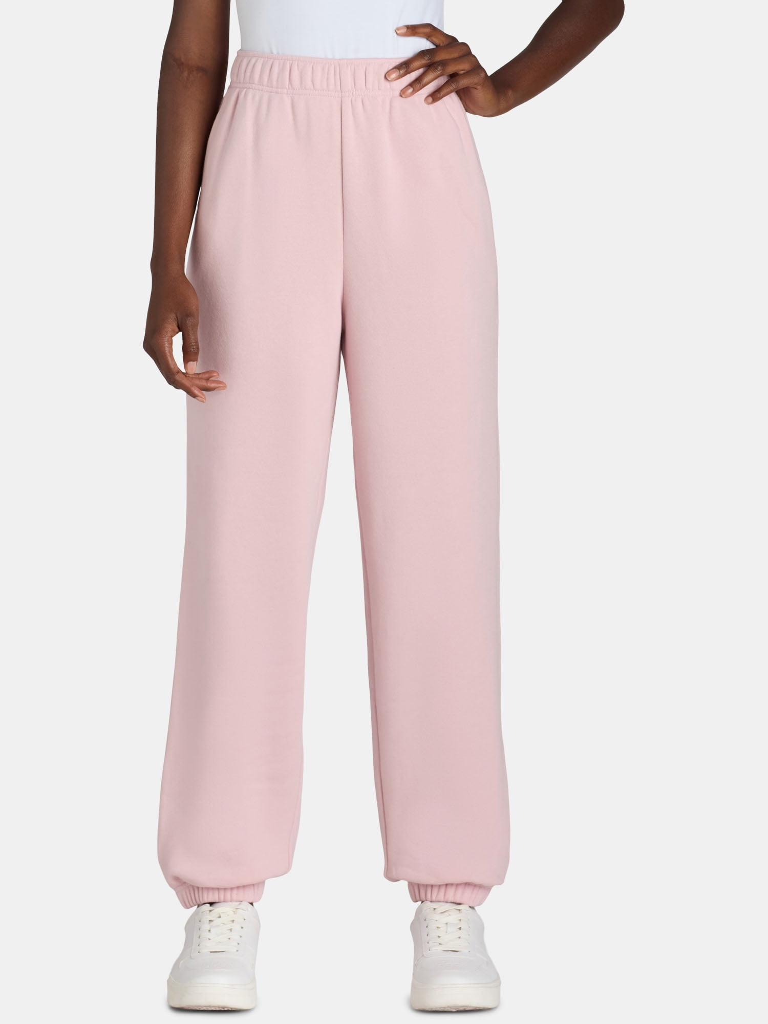 No Boundaries Soft Fleece Jogger Pants, 28” Inseam, Women’s