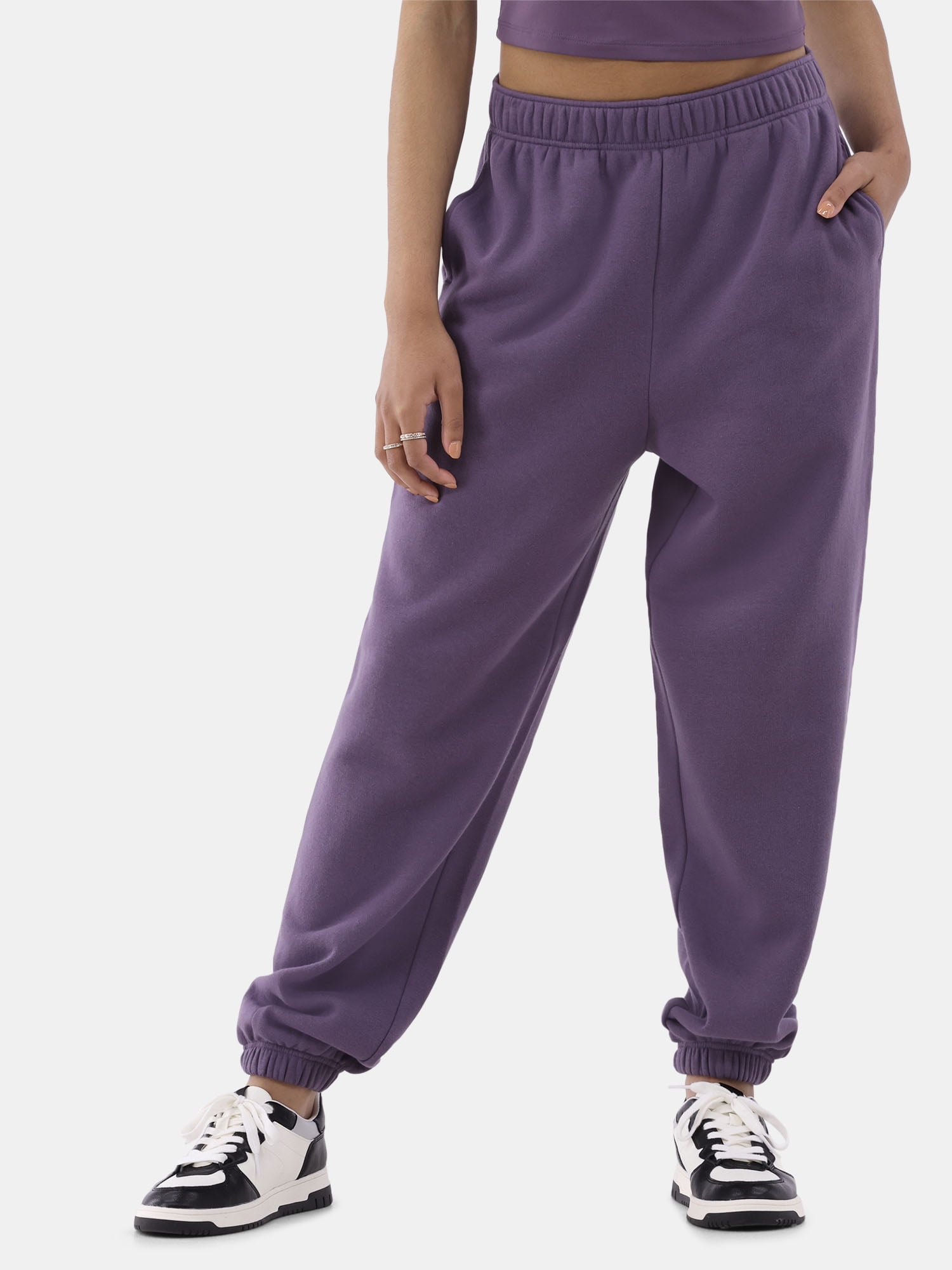 No Boundaries Soft Fleece Jogger Pants, 28” Inseam, Women's