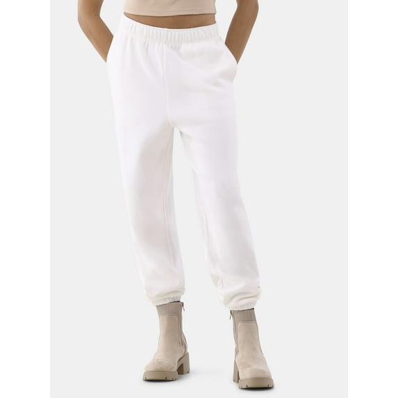 No Boundaries Soft Fleece Jogger Pants, 28” Inseam, Women’s