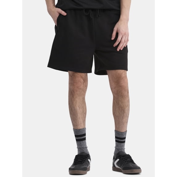 No Boundaries Soft Fleece Jogger Shorts, 6 in Inseam, Men's and Big Men's