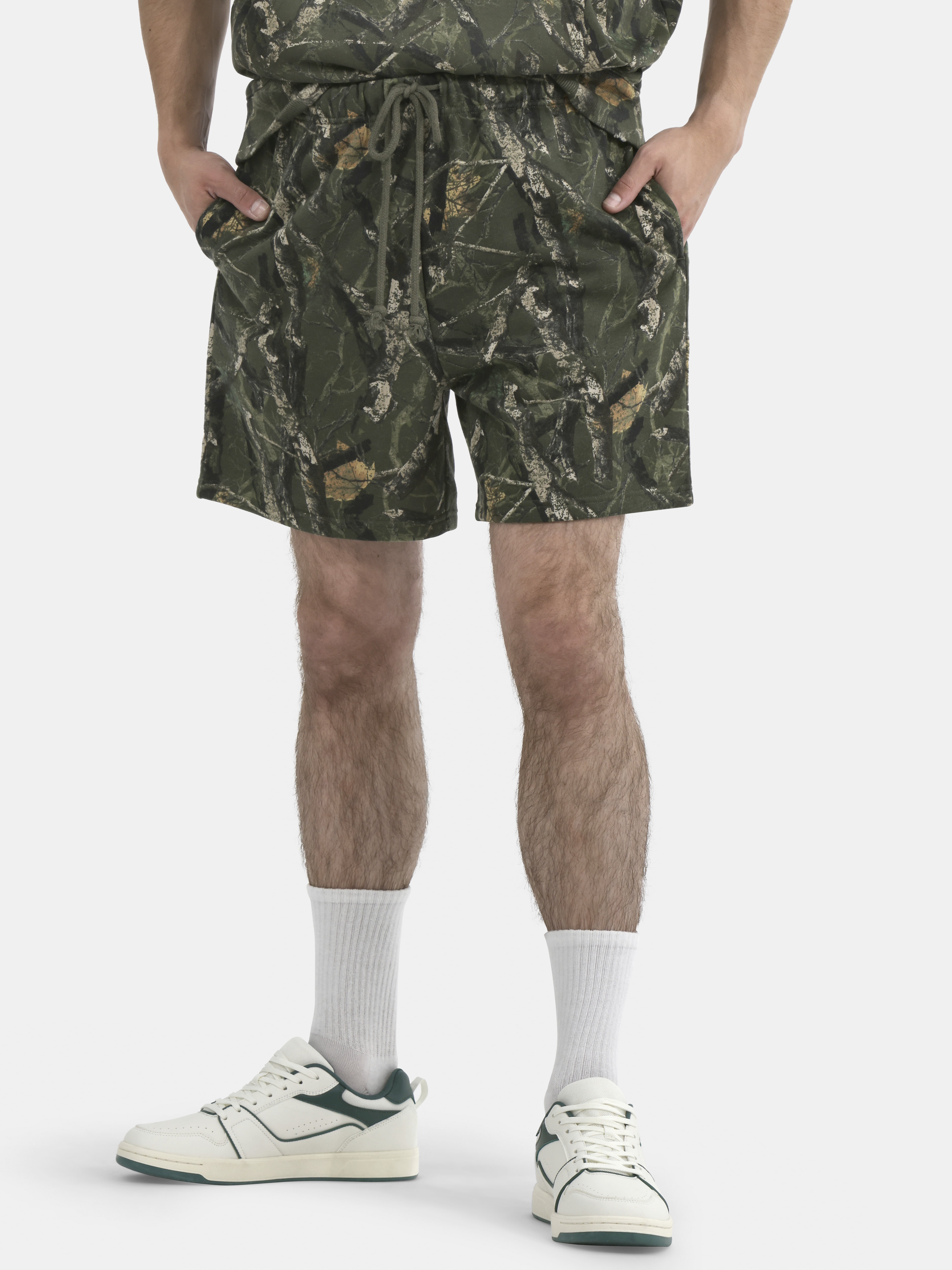 No Boundaries Soft Fleece Jogger Shorts, 6" Inseam, Men's and Big Men's