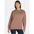 thumbnail image 1 of No Boundaries Fleece Oversized Sweatshirt with Long Sleeves, Women’s Sizes XXS-4X, 1 of 5