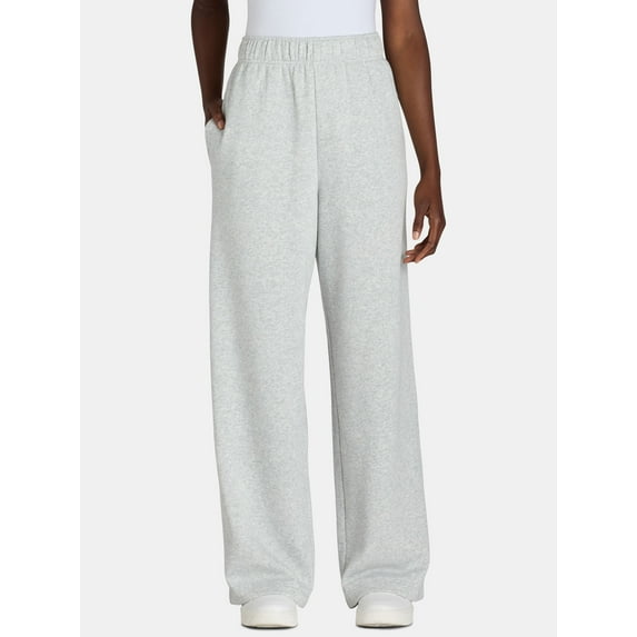 No Boundaries Soft Fleece Wide Leg Pants, 30” Inseam, 1 or 2-Pack, Women’s XXS-4X