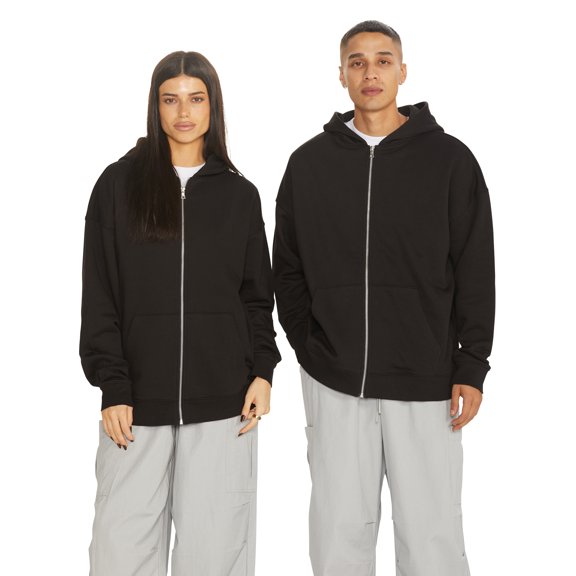 No Boundaries Zip Hoodie with Long Sleeves, Men's & Big Men's
