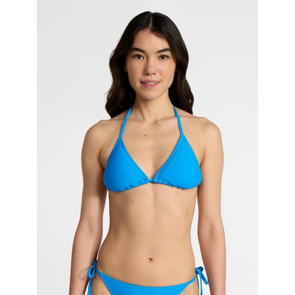 No Boundaries Solid Triangle Bikini Top, Women’s XXS-XXL