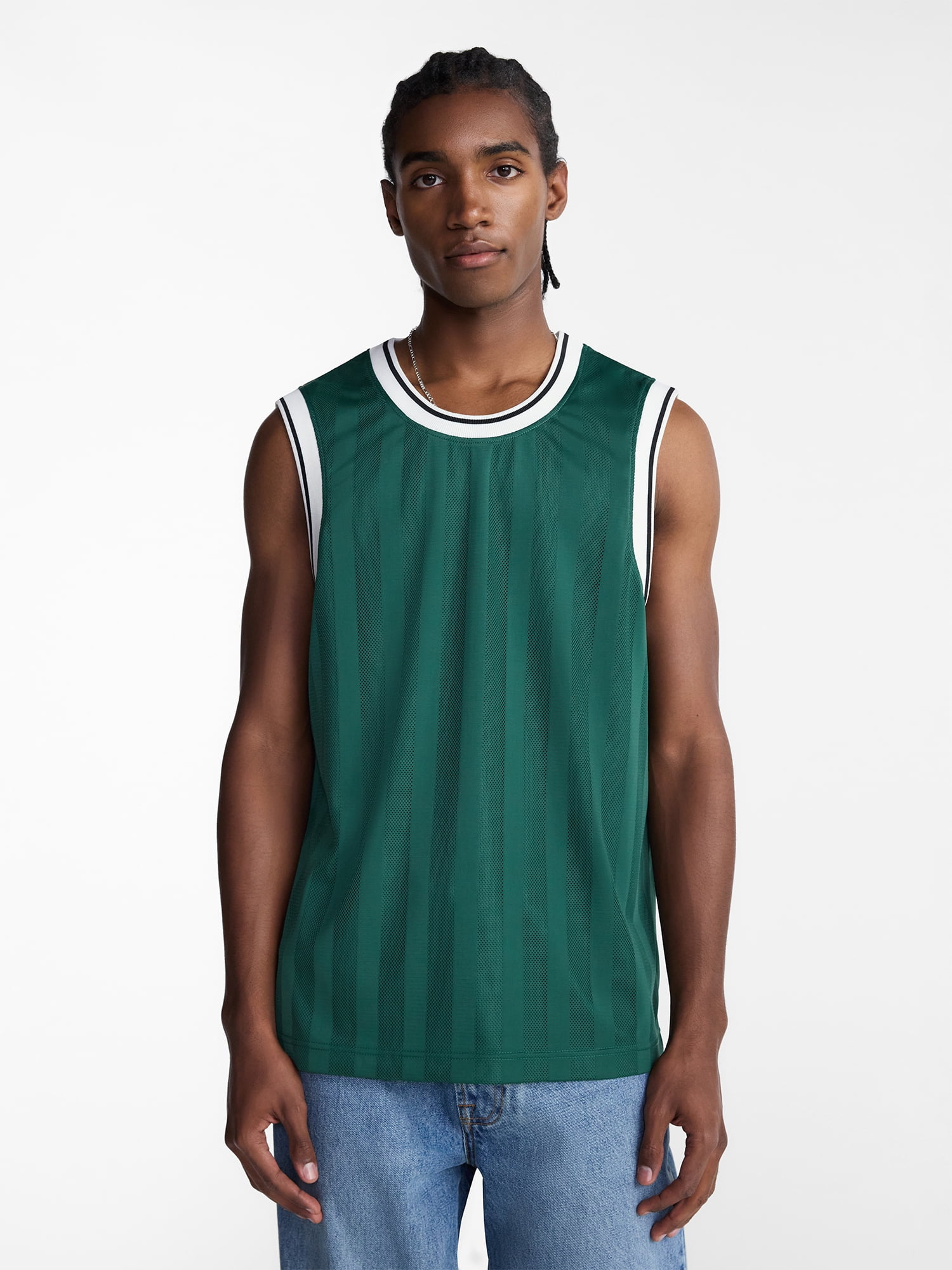 No Boundaries Striped Mesh Tank Top, Men's XS-2XL