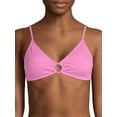 thumbnail image 1 of No Boundaries Solid Rib Triangle Swimsuit Top, 1 of 6