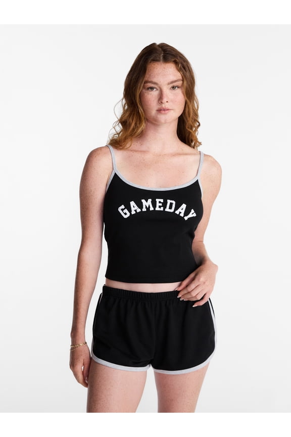 Sports Tank Top and Shorts Sleep Set, 2-Piece, Women's XS-XXL