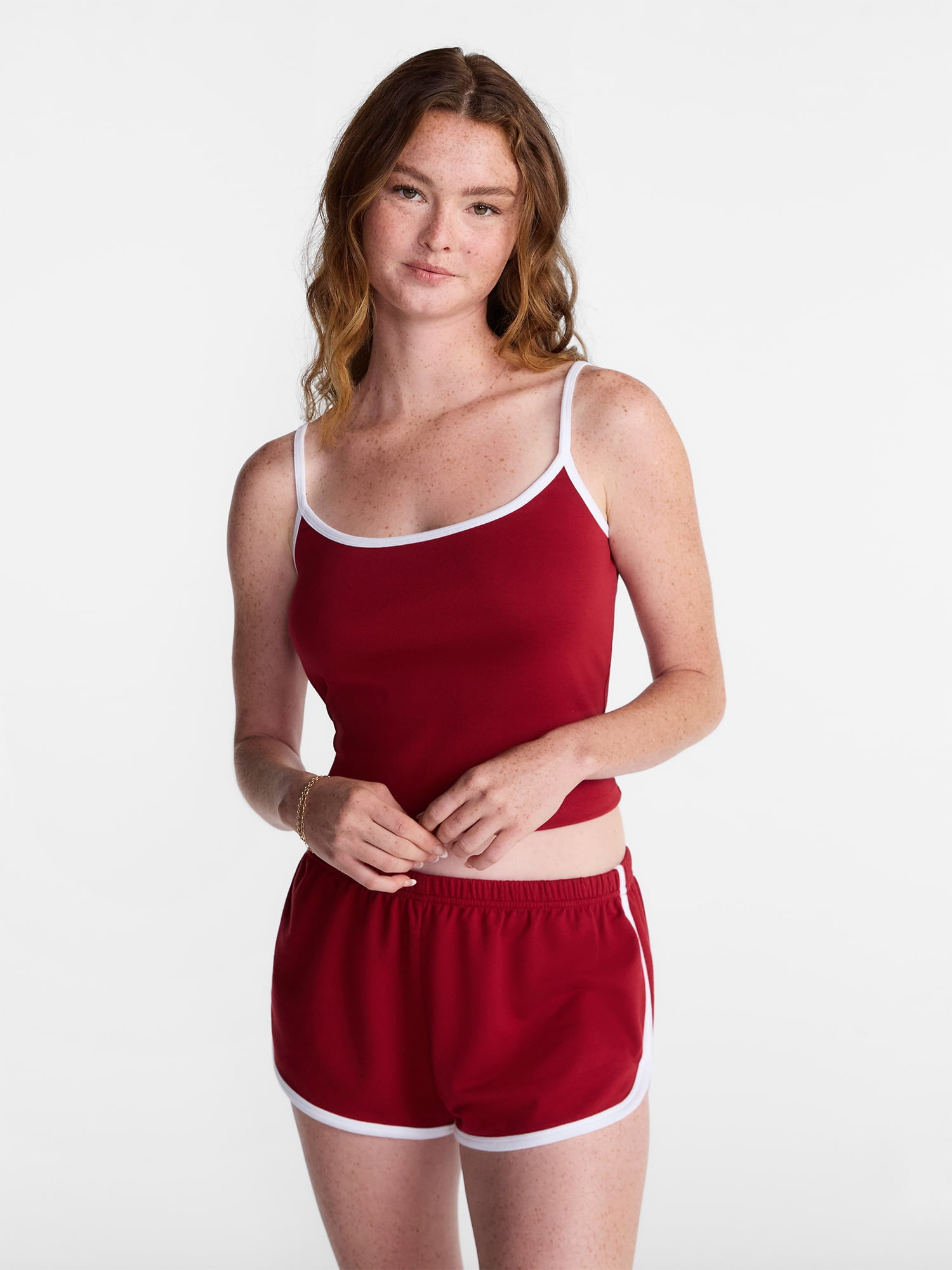 No Boundaries Sports Tank Top and Shorts Sleep Set, 2-Piece, Women's XS-XXL