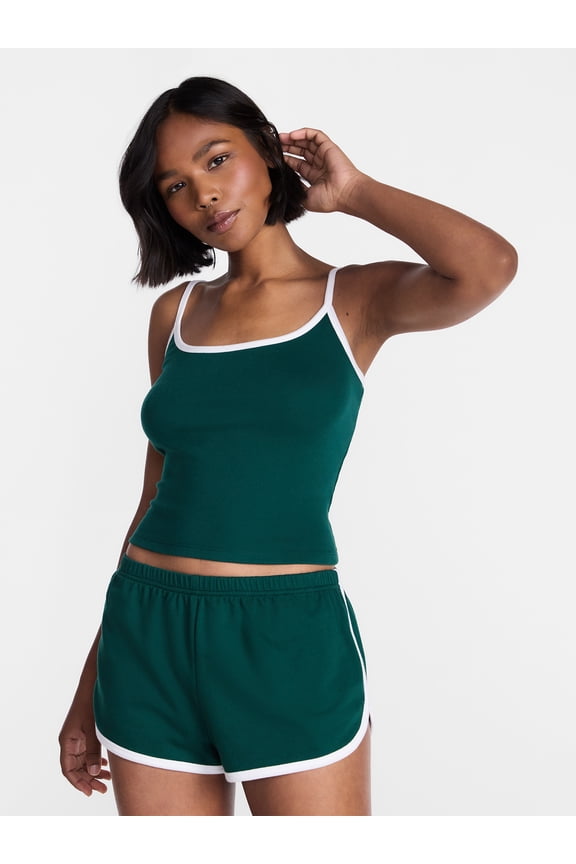 Sports Tank Top and Shorts Sleep Set, 2-Piece, Women's XS-XXL
