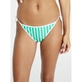thumbnail image 1 of No Boundaries Sporty Striped Side Tie Bikini Bottoms, Women’s XXS-XXL, 1 of 5