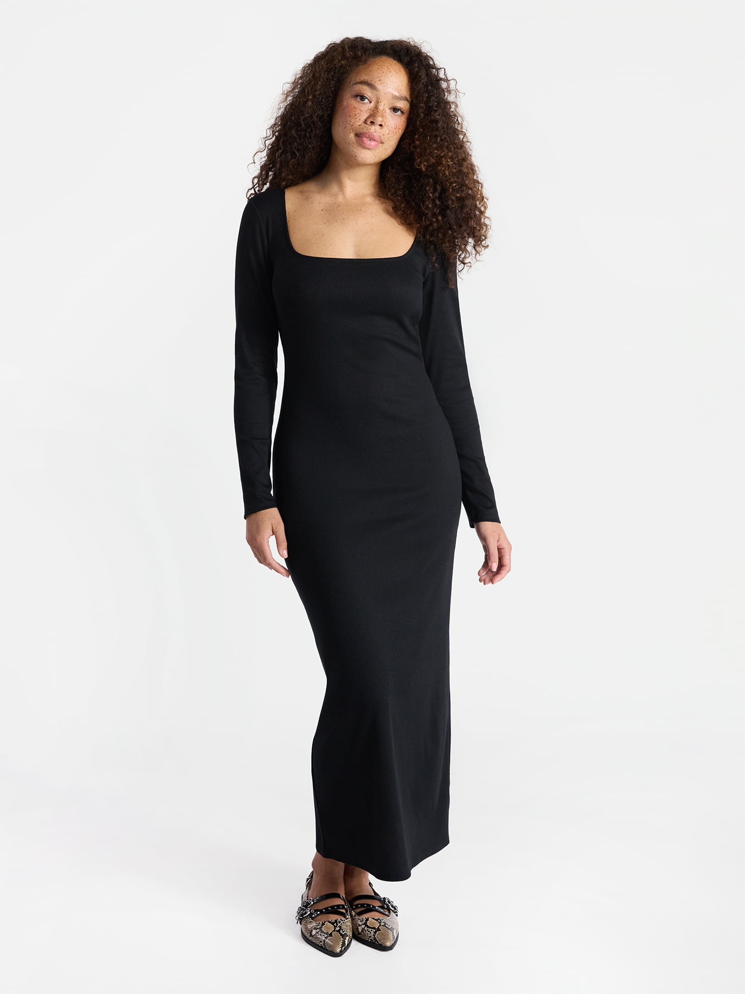 no boundaries long sleeve dress No Boundaries Square Neck Dress with Long Sleeves, Women's
