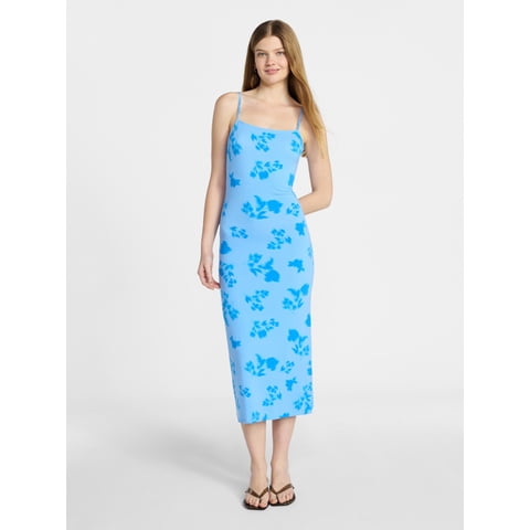 Sleeveless Square Neck Midi Dress, Women's & Women's Plus Sizes XXS-4X