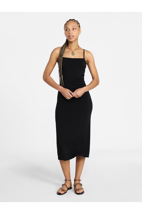 Sleeveless Square Neck Midi Dress, Women's & Women's Plus Sizes XXS-4X
