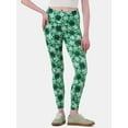thumbnail image 1 of No Boundaries St. Patrick’s Clover Print High-Rise Ankle Leggings, 27” Inseam, Women’s and Women’s Plus, 1 of 5