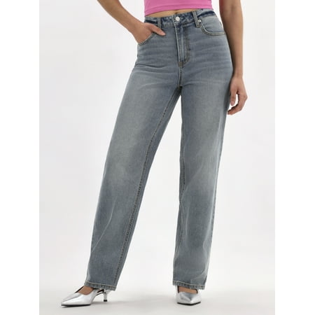 No Boundaries High-Rise Straight Leg Jeans, 30" Inseam, Women’s