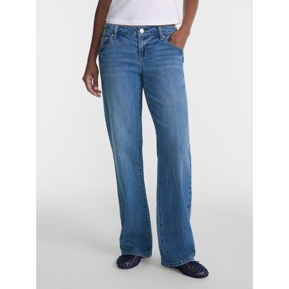 No Boundaries Low Rise Straight Leg Jeans, 31.5" Inseam, Women's Waist Sizes 00-20