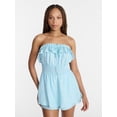 thumbnail image 1 of No Boundaries Strapless Ruffle Romper, Women's XXS-XXL, 1 of 5