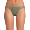 thumbnail image 1 of No Boundaries Strappy Lace Thong Panty, Women's and Women's Plus, 1 of 2