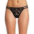 thumbnail image 1 of No Boundaries Strappy Lace Thong Panty, Women's and Women's Plus, 1 of 2