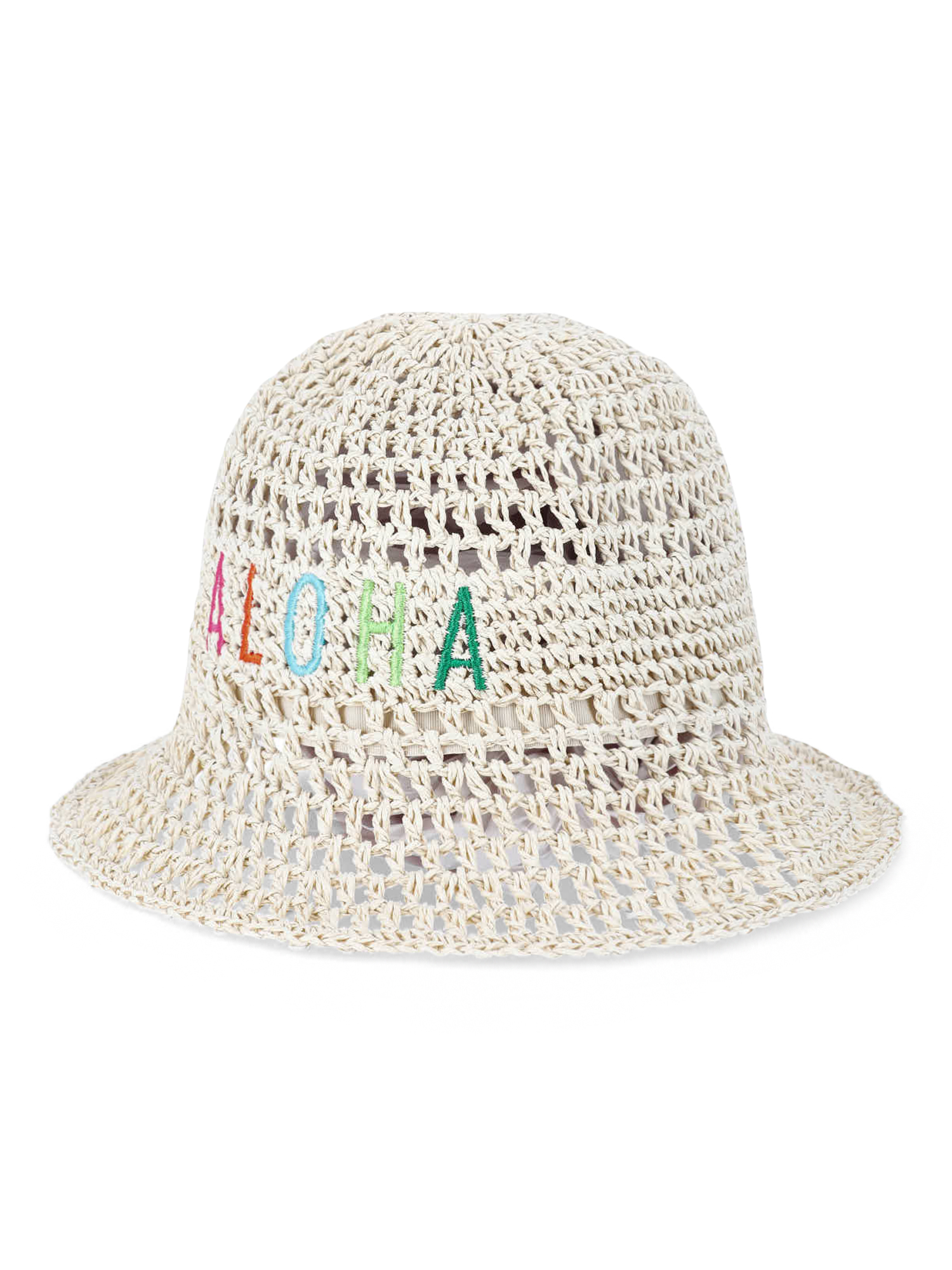 No Boundaries Straw Bucket Hat, Aloha, Women's
